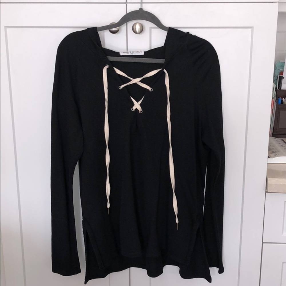 Project Social T Lace Up Pullover size XS
